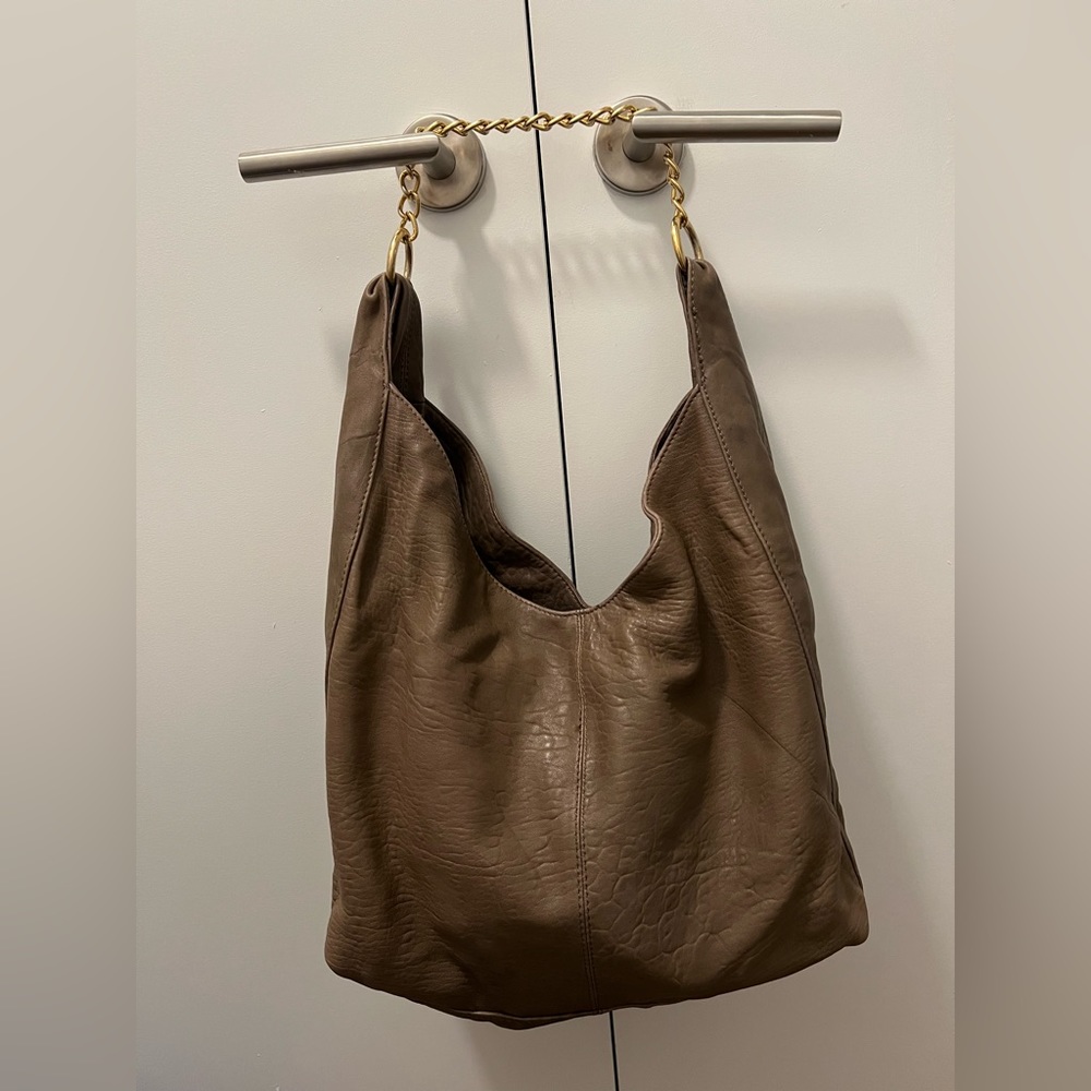 Sandro over the shoulder bag with gold painted chain